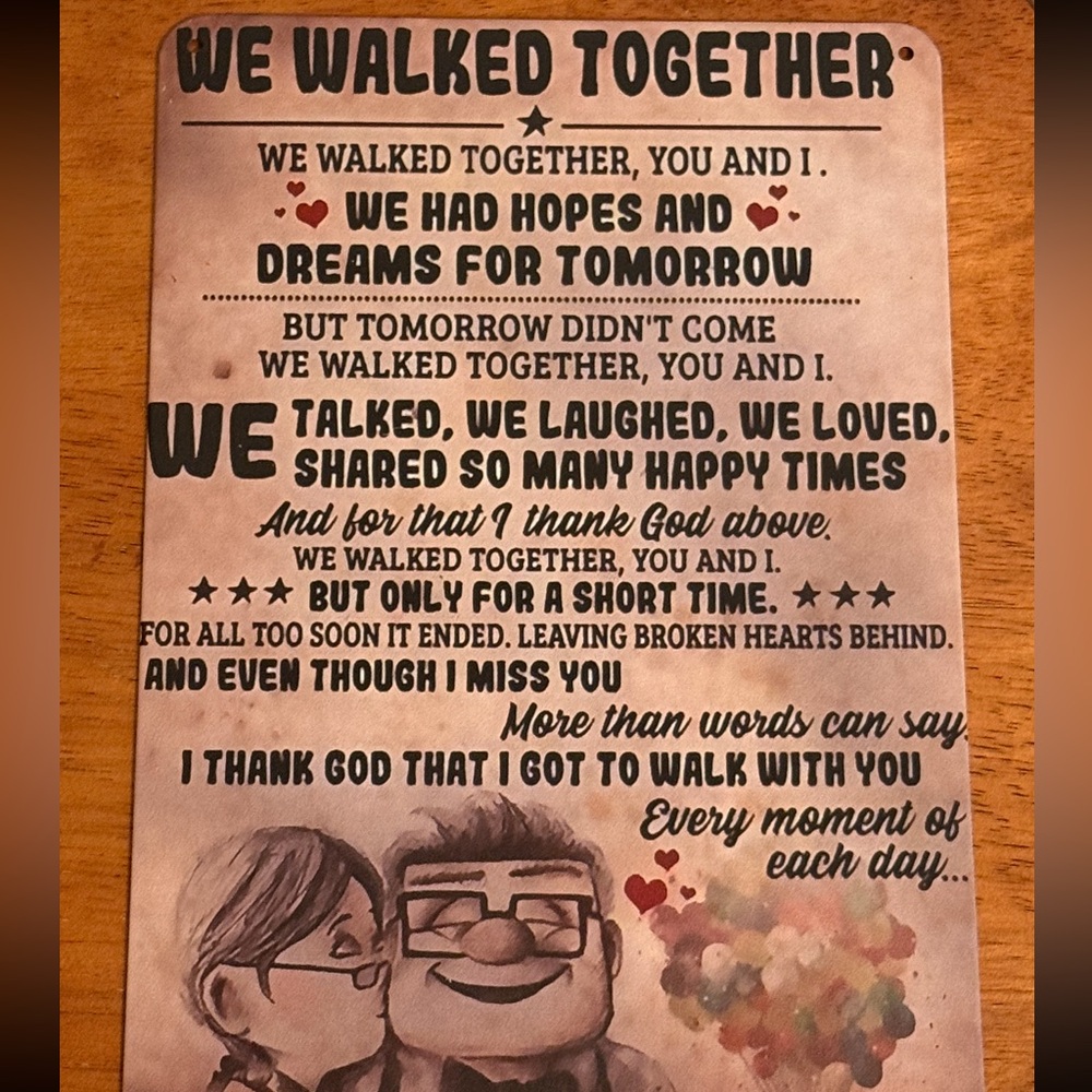 Inspirational Wall Art with Heartfelt Message